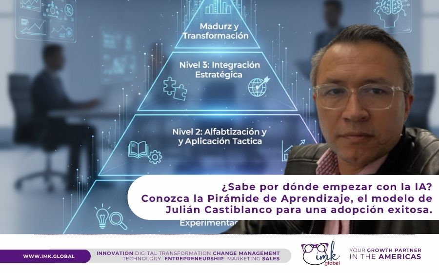 ¿Sabe por dónde empezar con la IA? Conozca la Pirámide de Aprendizaje, el modelo de Julián Castiblanco para una adopción exitosa.